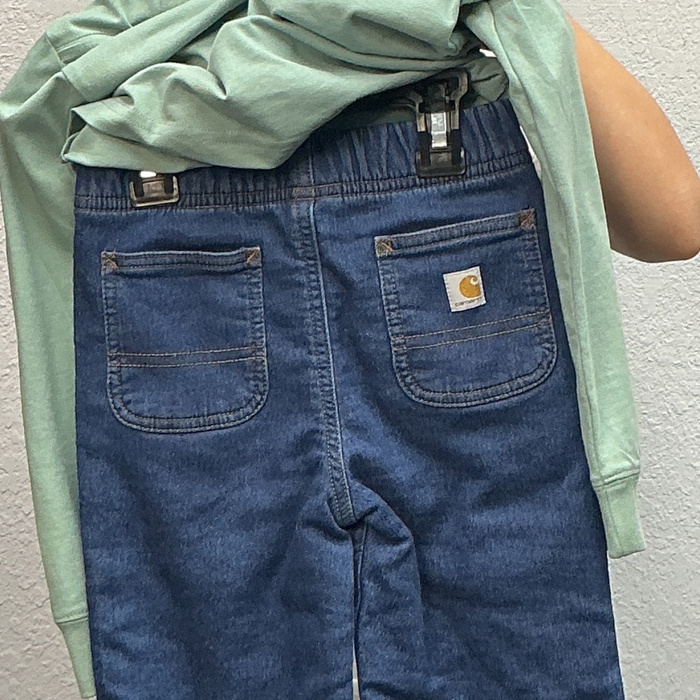 NWT Carhartt Kids Sz 3T Mint Dog Graphic LSS and Matching Denim Pant Set - Picture 7 of 9
